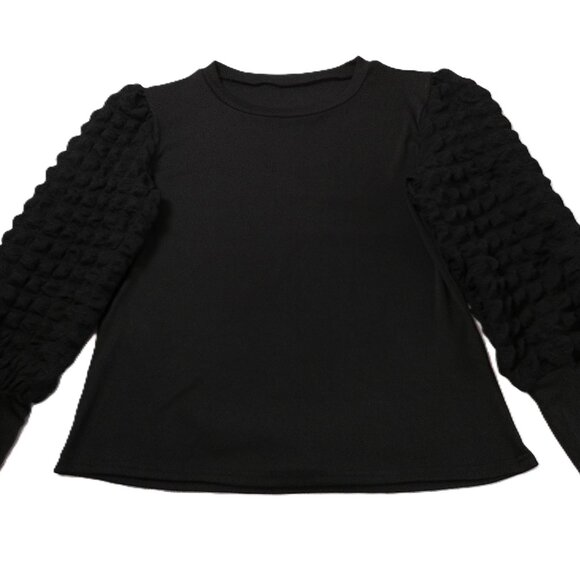 Women's Blouse Black NEW XXL knit top long sleeve pullover slim fit dressy party - Picture 3 of 7